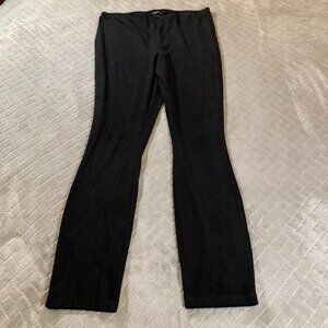 Express Womens Large Pants Black Faux Suede Skinny High Rise Pull On Stretch